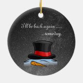 Snowman Old Silk Top Hat Keramisch Ornament (Achterkant)