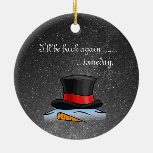 Snowman Old Silk Top Hat Keramisch Ornament (Achterkant)