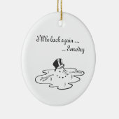 Snowman Old Silk Top Hat Keramisch Ornament (Rechts)