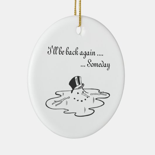 Snowman Old Silk Top Hat Keramisch Ornament (Rechts)