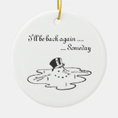 Snowman Old Silk Top Hat Keramisch Ornament (Voorkant)