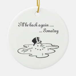 Snowman Old Silk Top Hat Keramisch Ornament