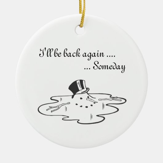 Snowman Old Silk Top Hat Keramisch Ornament (Voorkant)