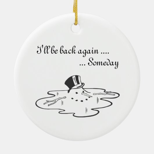 Snowman Old Silk Top Hat Keramisch Ornament (Achterkant)