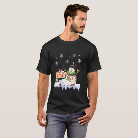 Snowman Oma Freeze - kerstfeestdagen T-shirt (Voorkant volledig)