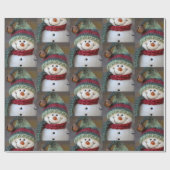 Snowman-omslagpapier voor kerstfeestdagen cadeaupapier (Vlak)
