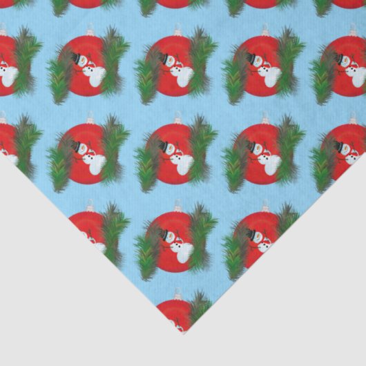 Snowman on ornament tissuepapier (Detail)