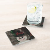 Snowman Onderzetter Glazen Onderzetter (Schuin)