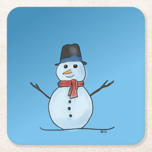 Snowman-onderzetters Kartonnen Onderzetters