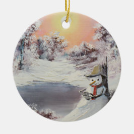 Snowman online keramisch ornament