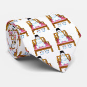 Snowman op Bench Necktie Stropdas (Opgerold)