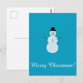 Snowman op Blauwe Achtergrond. Gelukkig kerstfeest Briefkaart (Voorkant / Achterkant)