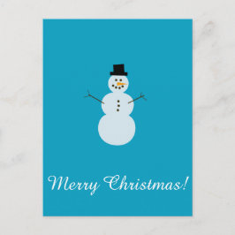 Snowman op Blauwe Achtergrond. Gelukkig kerstfeest Briefkaart