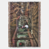 Snowman op de Porch in Winter Wonder Land Deken (Voorkant Verticaal)