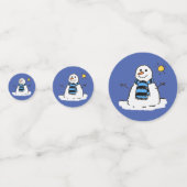 Snowman op een zonnige winterdag confetti (Voorkanten)