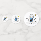 Snowman op een zonnige winterdag confetti (Achterkanten)