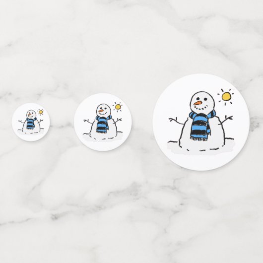 Snowman op een zonnige winterdag confetti (Achterkanten)