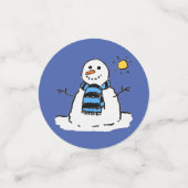 Snowman op een zonnige winterdag confetti (Kleine voorkant)