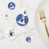 Snowman op een zonnige winterdag confetti (Groep)