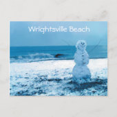 Snowman op het Briefkaart van Beach (Voorkant)