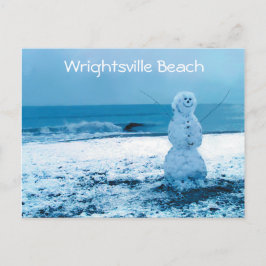 Snowman op het Briefkaart van Beach