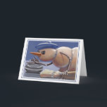 Snowman op ijskrommende blanco kaart<br><div class="desc">Pas deze lege kaart aan of gebruik deze zoals voor een unieke notecard. Van de oorspronkelijke kunst van Mick Reasor.</div>