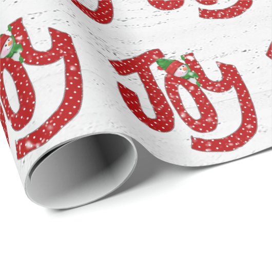 Snowman op Polka Dot Joy Cadeaupapier (Rol Hoek)