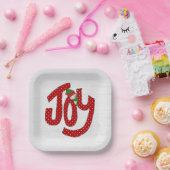 Snowman op Polka Dot Joy Papieren Bordje (Feest)