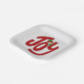 Snowman op Polka Dot Joy Papieren Bordje (Gebogen)