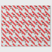 Snowman op snoepriemen cadeaupapier (Vlak)