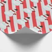 Snowman op snoepriemen cadeaupapier (Hoek)