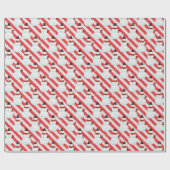 Snowman op snoepriemen cadeaupapier (Vlak)