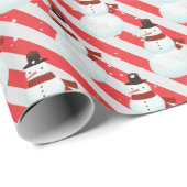 Snowman op snoepriemen cadeaupapier (Rol Hoek)