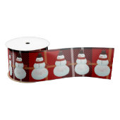 Snowman op Tartan Pset Satijnen Lint (Spoel)