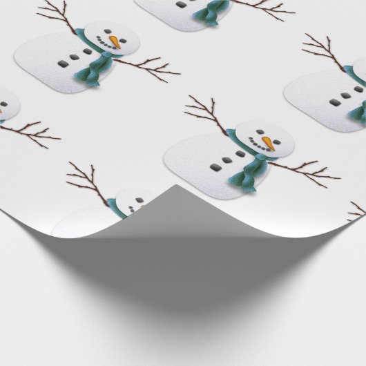 Snowman op vakantiegrafel cadeaupapier (Hoek)