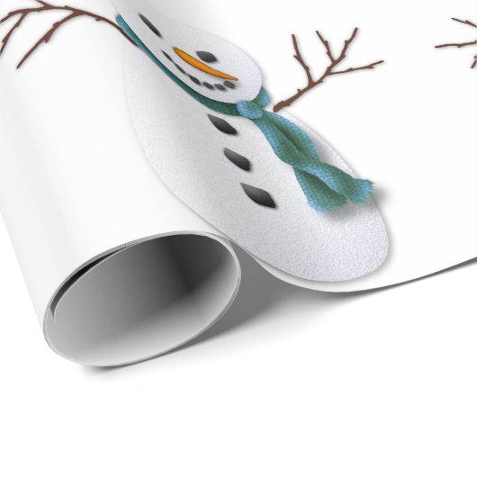 Snowman op vakantiegrafel cadeaupapier (Rol Hoek)