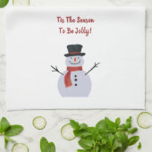 Snowman op White Theedoek (Gevouwen)