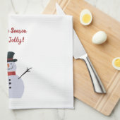 Snowman op White Theedoek (Quarter Fold)