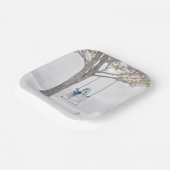 Snowman op winterslaap papieren bordje (Gebogen)