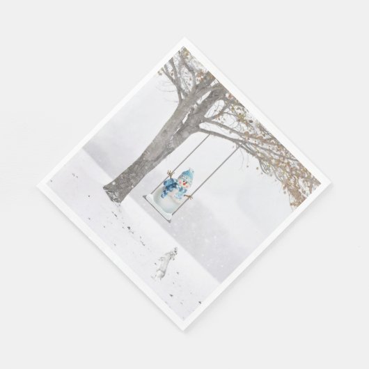 Snowman op winterslaap servet (Hoek)