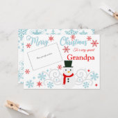 Snowman opa Gift Kaart houder (Voorkant / Achterkant in situ)