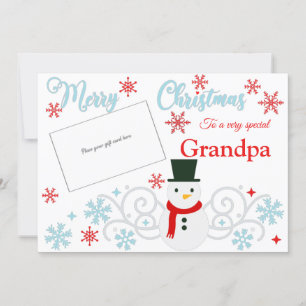 Snowman opa Gift Kaart houder