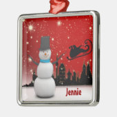  Snowman Ormanent Metalen Ornament (Links)