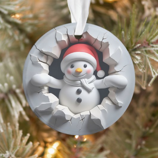 Snowman Ornament Back Festive Design (Boom)