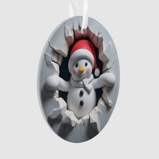 Snowman Ornament Back Festive Design (voorkant)