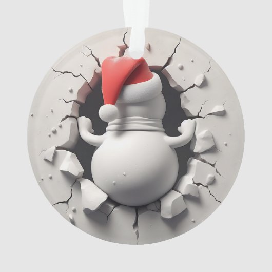 Snowman Ornament Back Festive Design (achterkant)