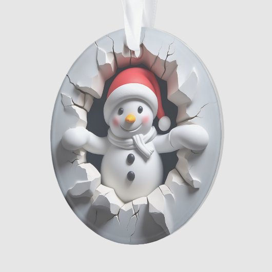 Snowman Ornament Back Festive Design (voorkant)