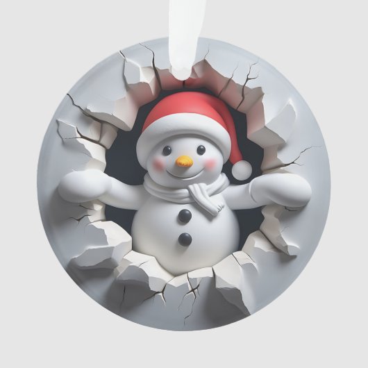 Snowman Ornament Back Festive Design (voorkant)