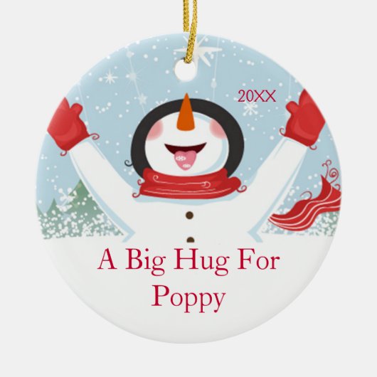 Snowman Ornament voor Poppy Kerstmis (Voorkant)