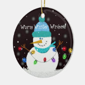 Snowman Ornament "Warm Winter Wishes" (Links)